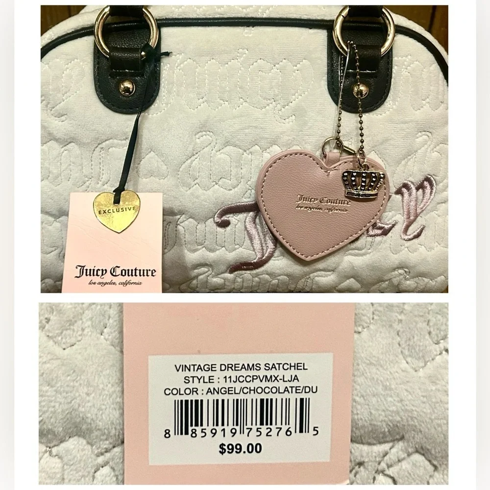 Juicy Couture White and Black Satchel